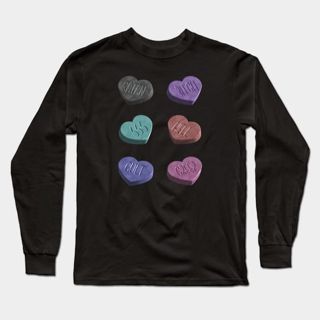 Creepy Heart Candy Long Sleeve T-Shirt by Sasyall